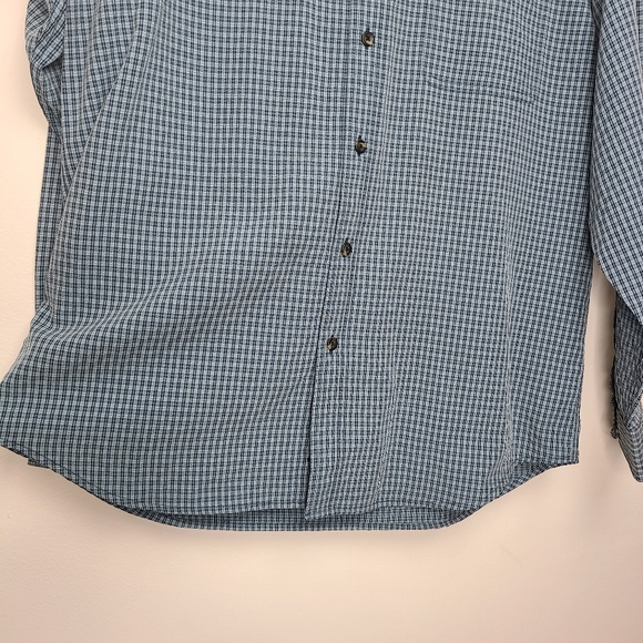 Columbia Shirt Long Sleeve Button-Down Collar Plaid Blue Size Medium - Picture 8 of 10